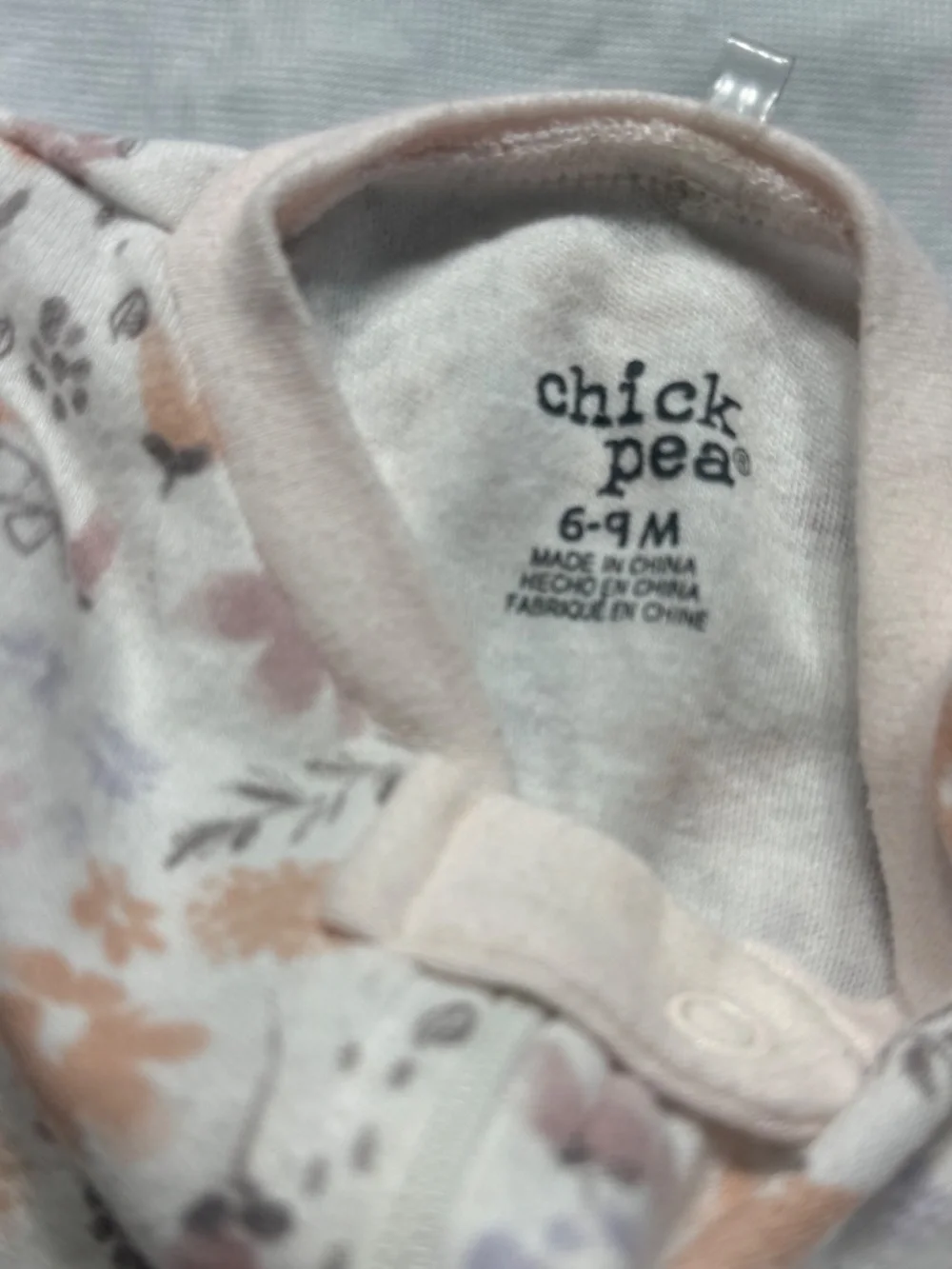 Chick Pea Baby Girl Floral Fairy Style Footie Pajamas Size 6-9 Months